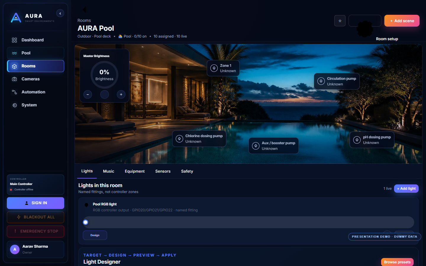 AURA room light designer