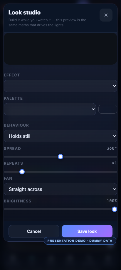 AURA mobile look preview dialog