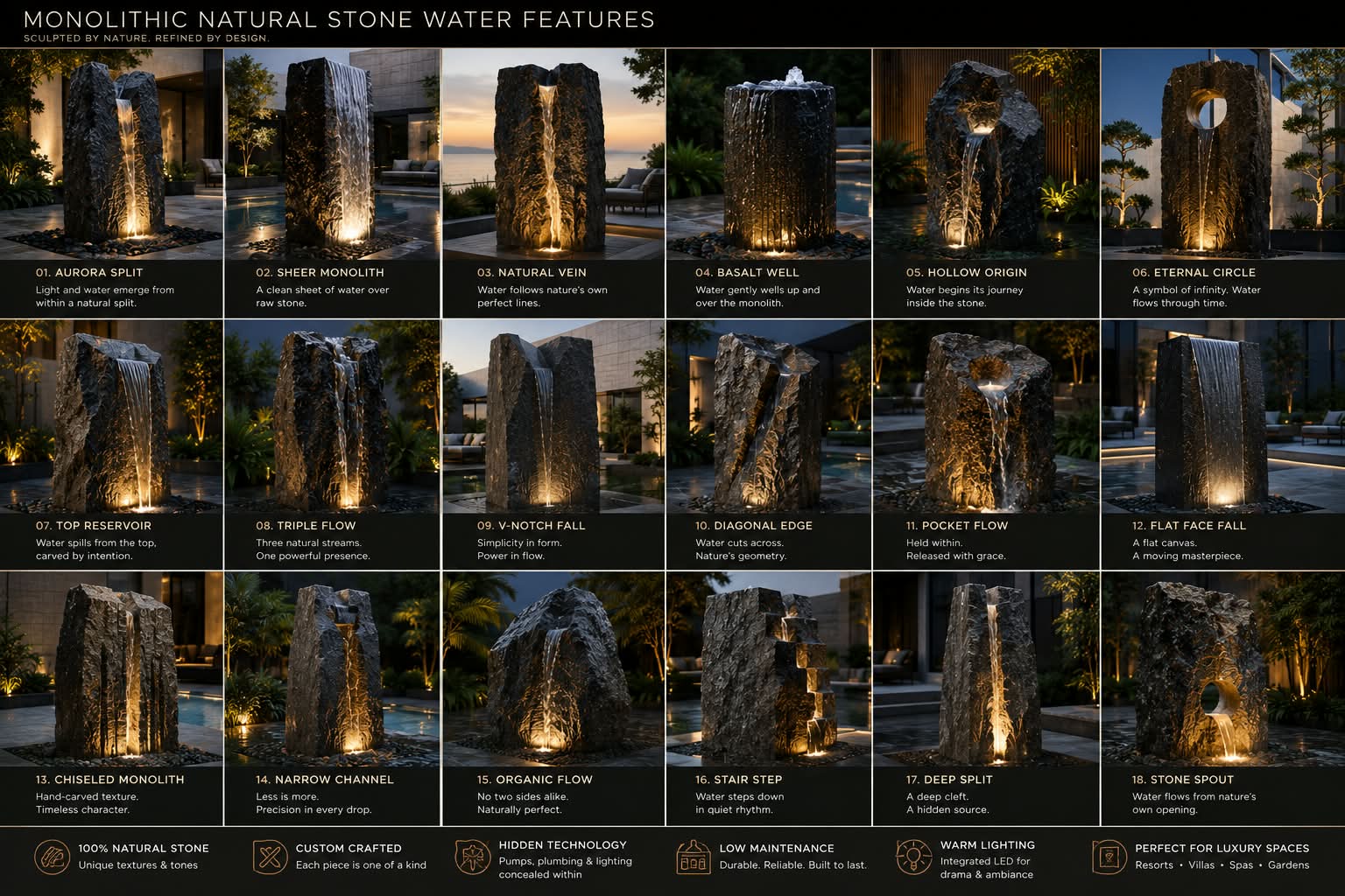 River rock water feature concept collection