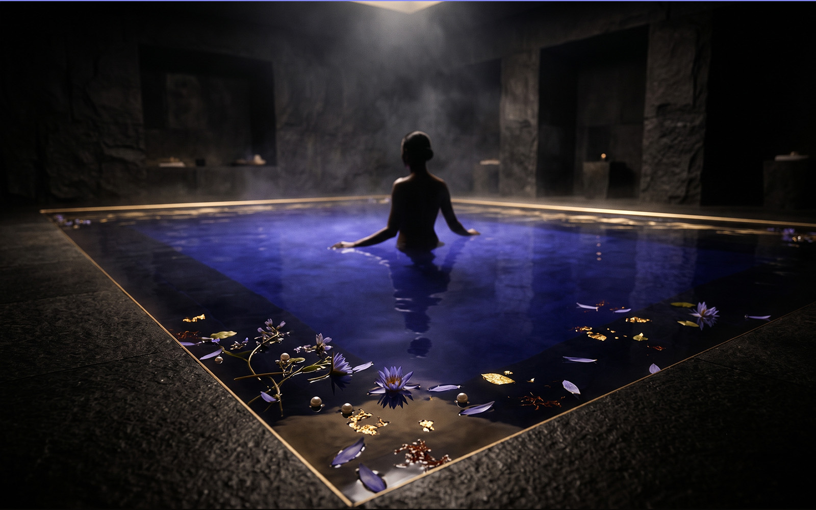 Deep violet ceremonial immersion concept