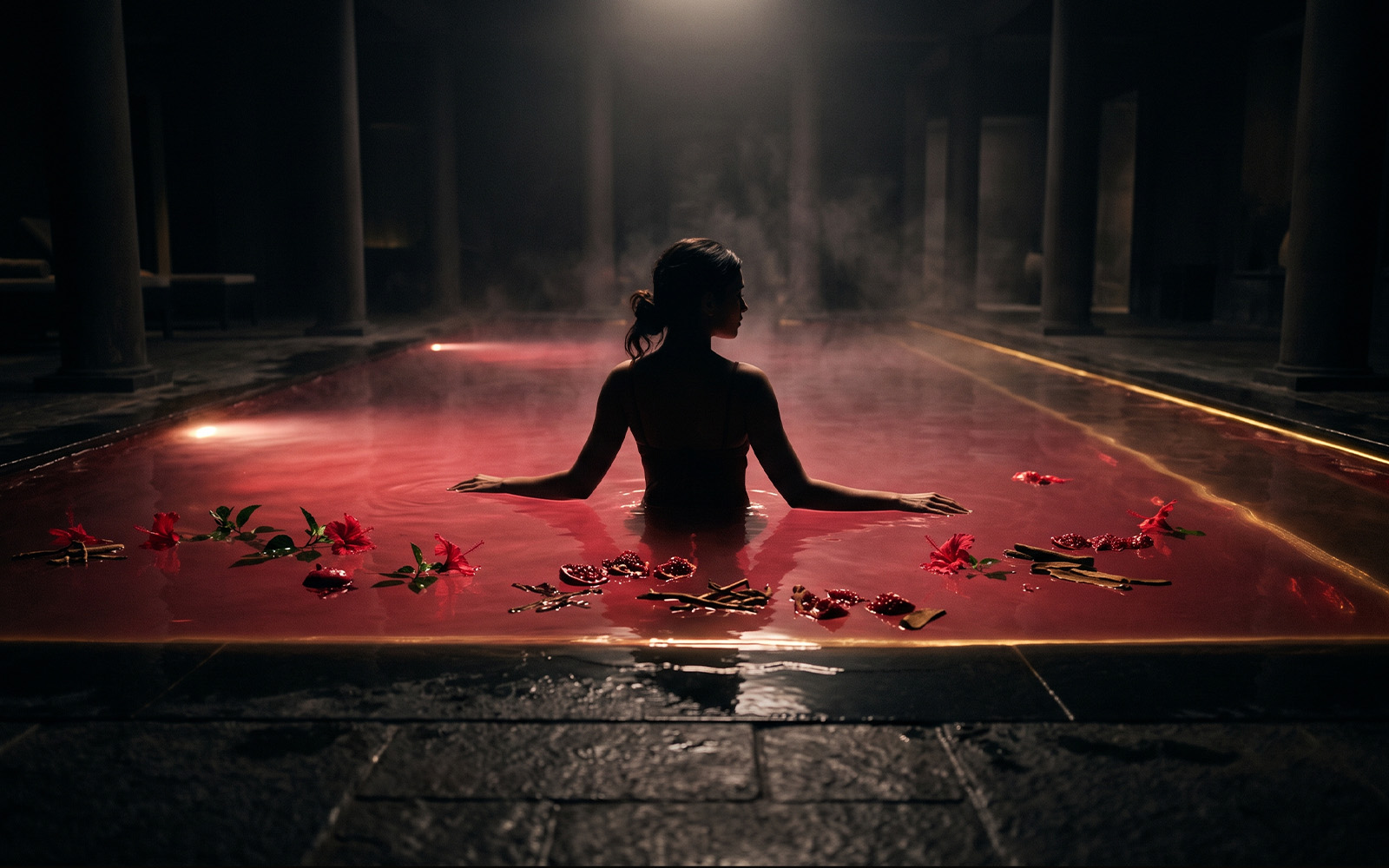 Warm amber summer immersion concept